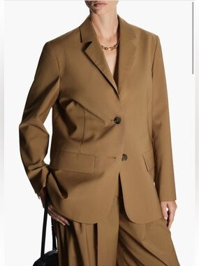 (New) COS Wool Blazer Oversized Tan Brown Size 6 Minimal Tailored Jacket
